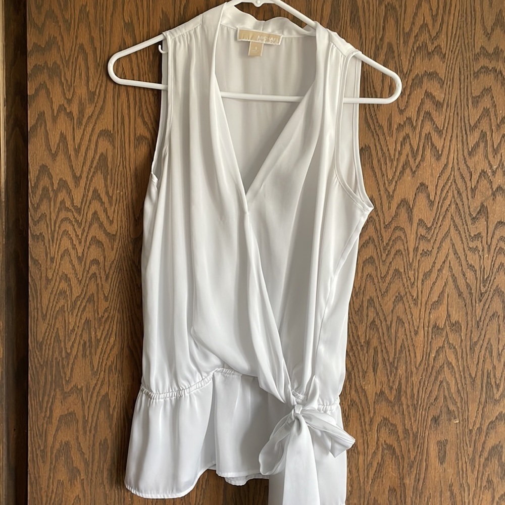 Michael Kors White Silk Sleeveless‎ Blouse